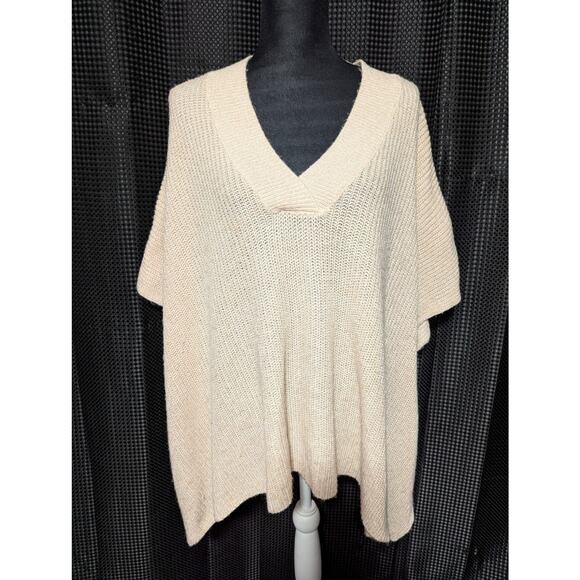 NWOT! LOFT! PALE PEARL PINK DECONSTRUCTED V-NECK OVERSIZED SWEATER! SZ M/L - Picture 2 of 9